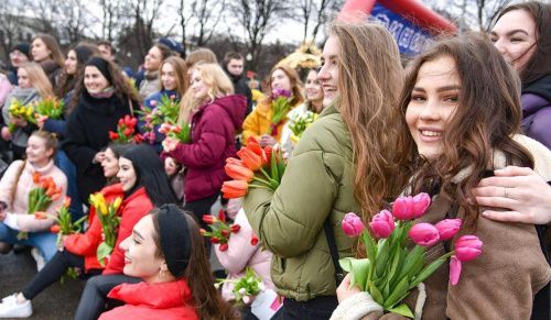 В Новосибирске расцвели 60 тысяч тюльпанов 