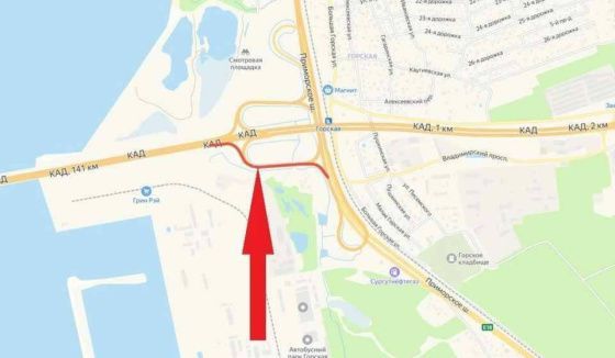 В Петербурге на неделю ограничат движение на одном из съездов КАД