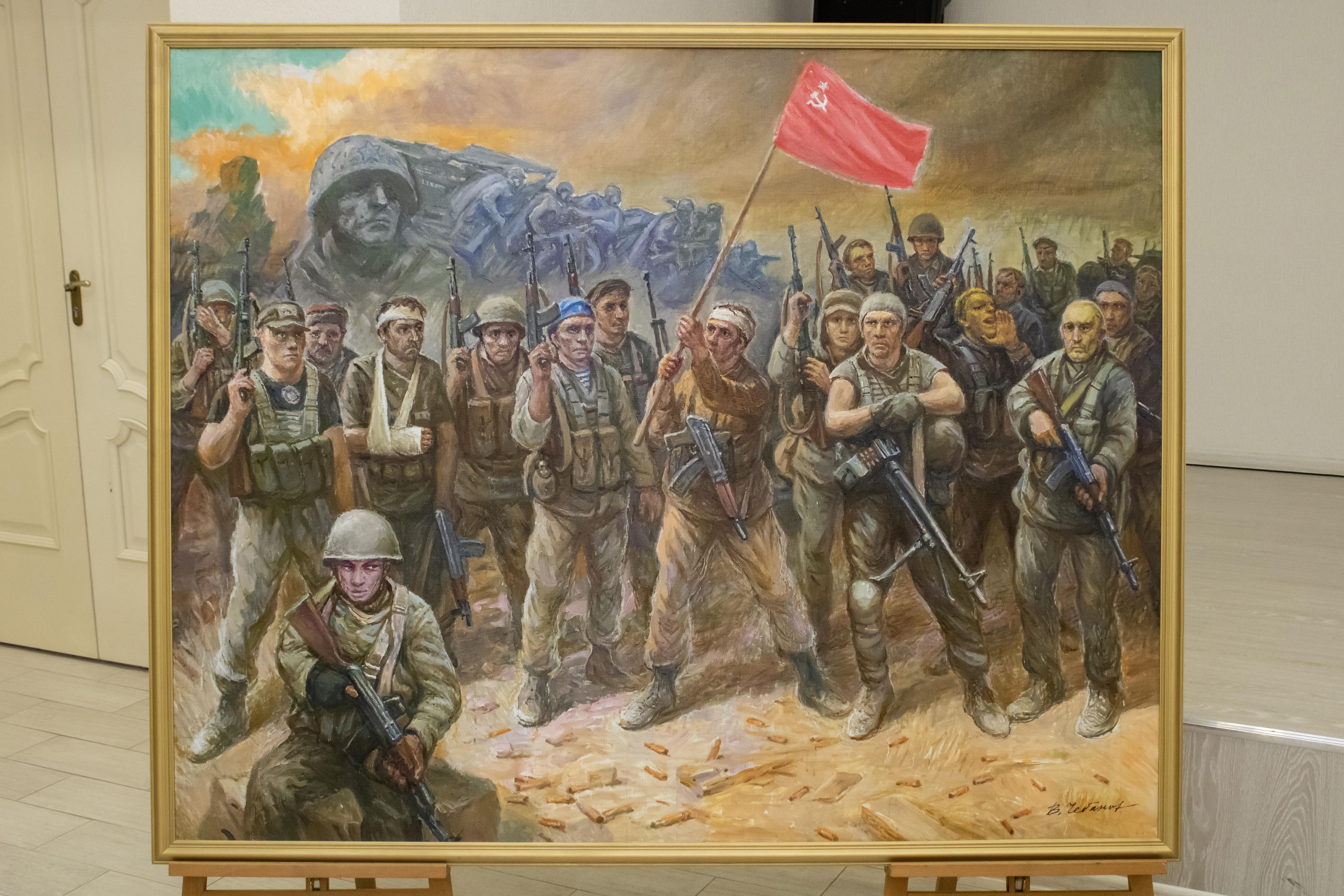 Картину «Клятва ополченцев на высоте Саур – Могила. 2014» представили в Донецком краеведческом музее