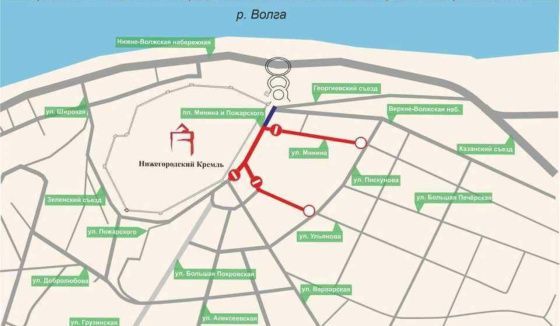 Площадь Минина и Пожарского в Нижнем Новгороде перекроют с 11 по 17 августа