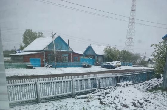 В Омске выпал снег