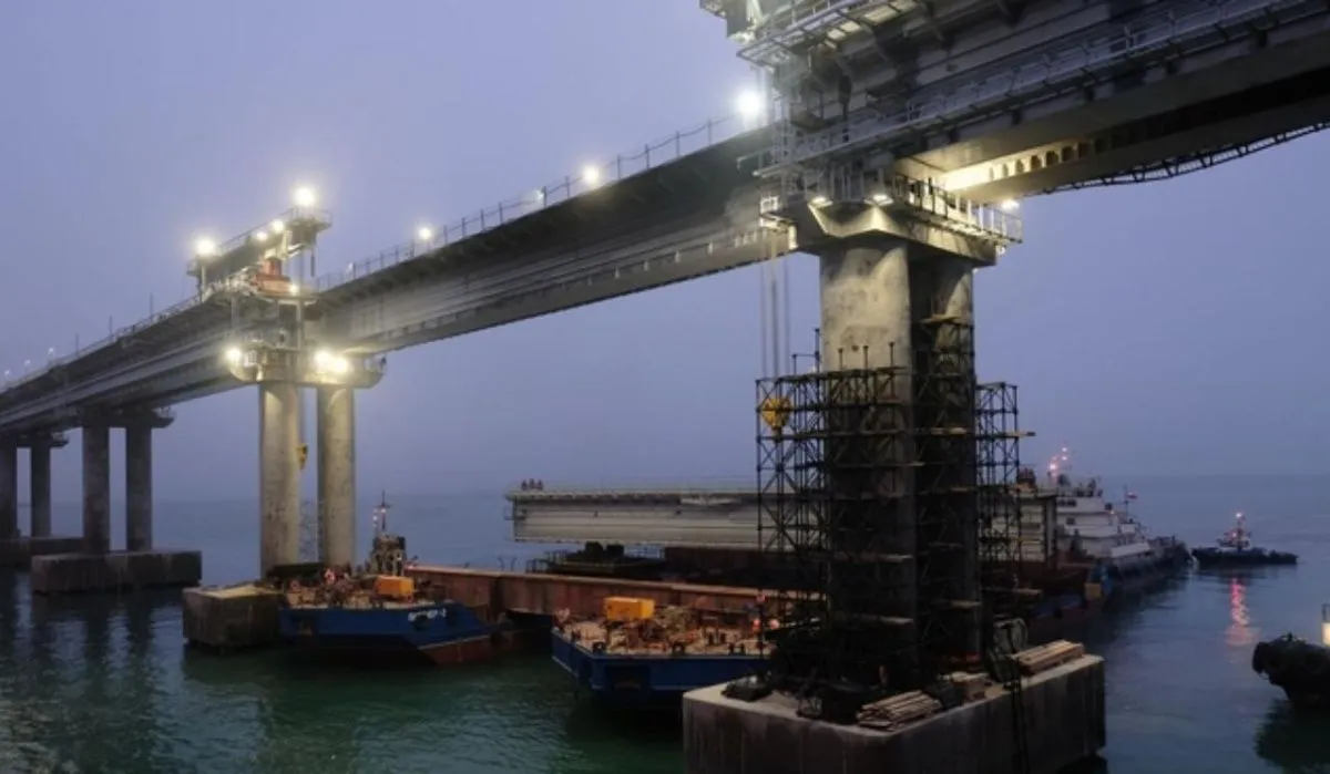 На Крымском мосту завершается монтаж железнодорожных пролётов 